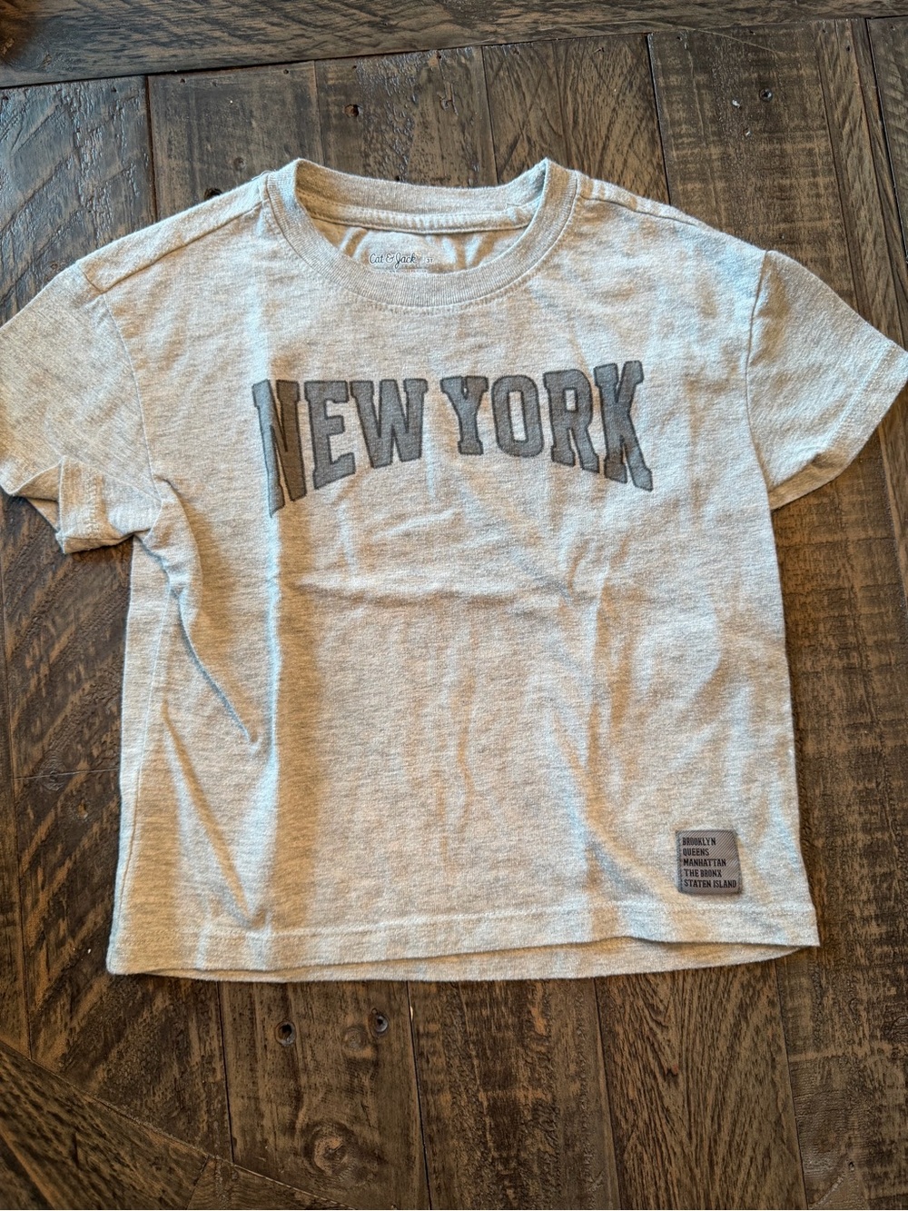 Cat & Jack New York Logo gray shirt, 3T
